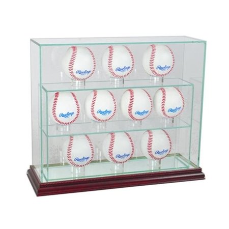 PERFECT CASES Perfect Cases 10UPBSB-C 10 Baseball Upright Display Case; Cherry 10UPBSB-C